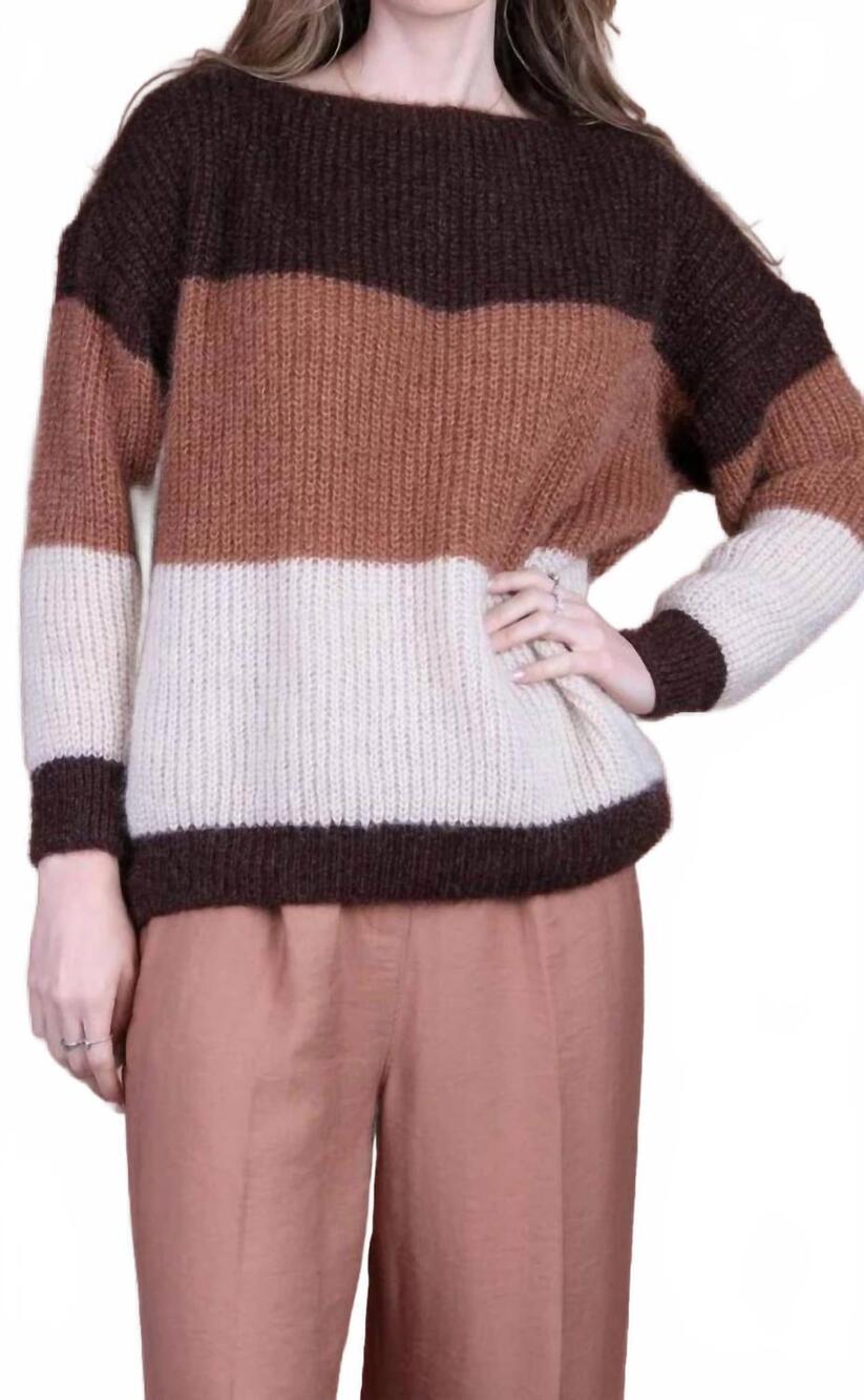 NEW GIGI MODA moretto knit sweater in mocha mousse
